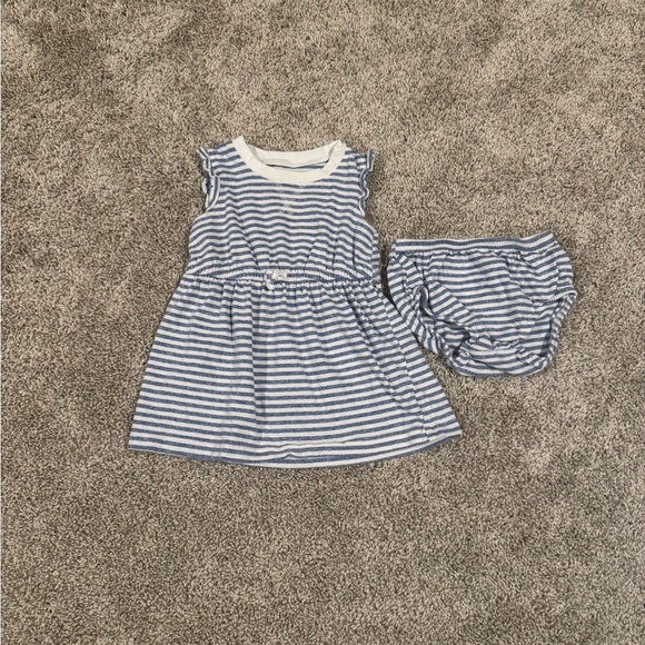 Carter’s Blue & White Striped Dress with Bloomers Nautical– Size 9 Months - Picture 8 of 9